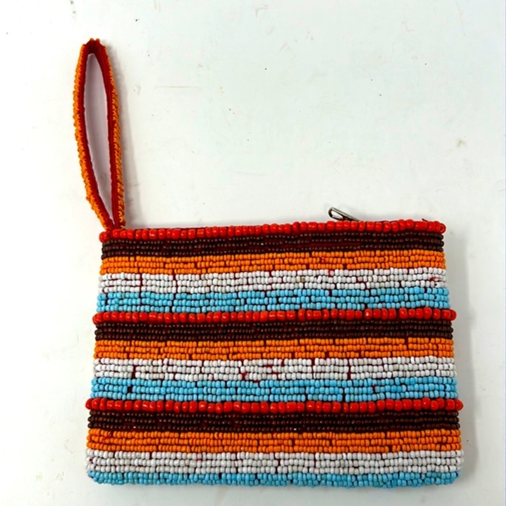 Colorful Beaded‎ Coin Purse Wristlet